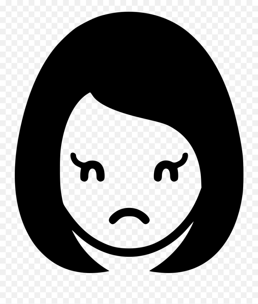 Sad Girl Woman Svg Png Icon - Sad Face Girl Icon Emoji,Sad Girl Emoji