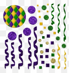 Confetti Clipart Carnival - Mardi Gras Png Streamers Emoji