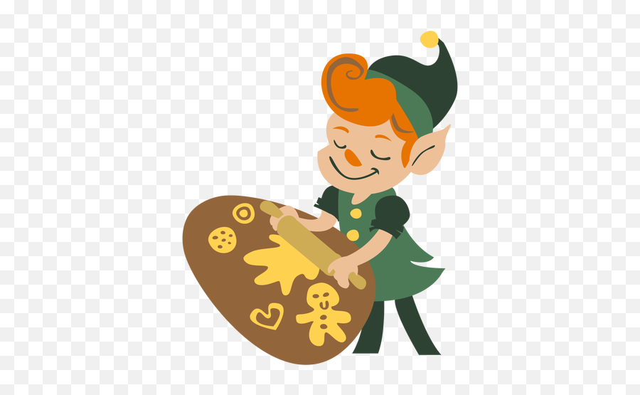 Cute Christmas Elf Baking - Cartoon Emoji,Elf Emoticon