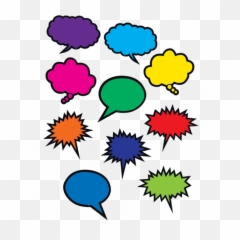 Colourful Speech Thought Bubble Cut Out Cards large - Colored Bubbles Png Emoji
