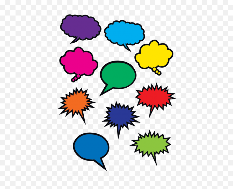 Colourful Speech Thought Bubble Cut Out Cards Large - Colored Speech Bubbles Png Emoji,Speech Balloon Emoji