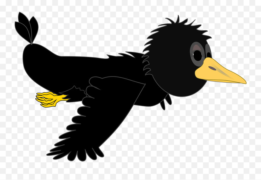 Crow In Flight - Wings Down Clipart Free Download Flying Crow Cartoon Png Emoji,Raven Bird Emoji