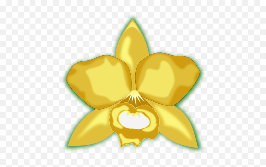 Gelbe Cattleya - Cataleya Flor Vector Blue And Yellow Emoji,Flower Emoticon Text