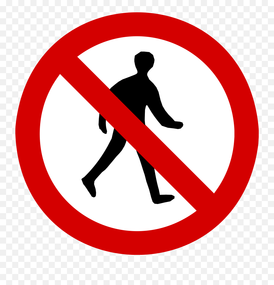 Open - Road Sign No Pedestrian Emoji,No Entry Sign Emoji