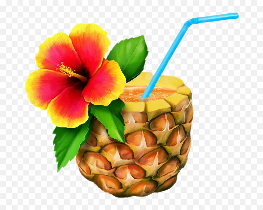 Tropical Drink - Hawaiian Pineapple Clipart Emoji,Tropical Drink Emoji