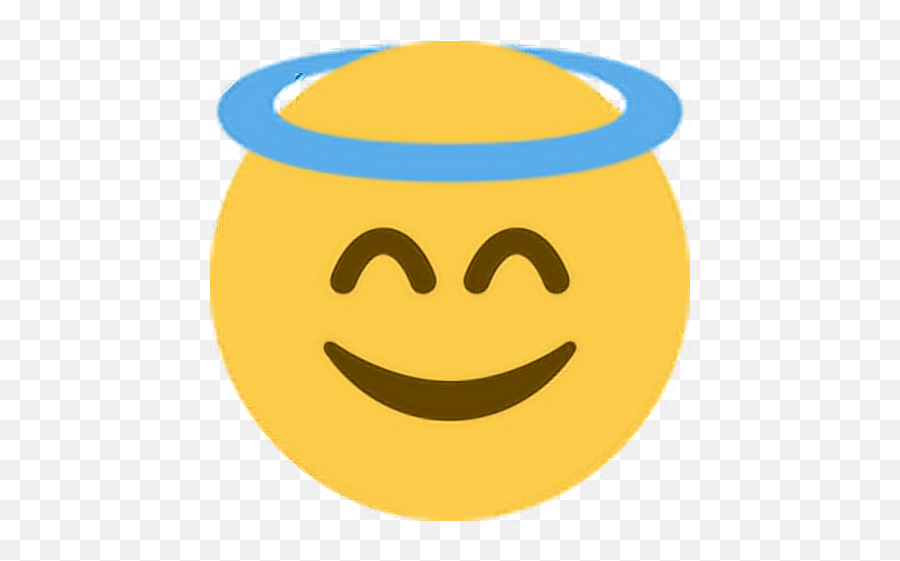 Smile Angel Happy Halo Emoji Emoticon - Smiling Face With Halo Emoji Twitter,Laugh Emoji Text