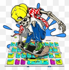 Graffiti Skull Skateboard Keyboard Theme - Cartoon Emoji