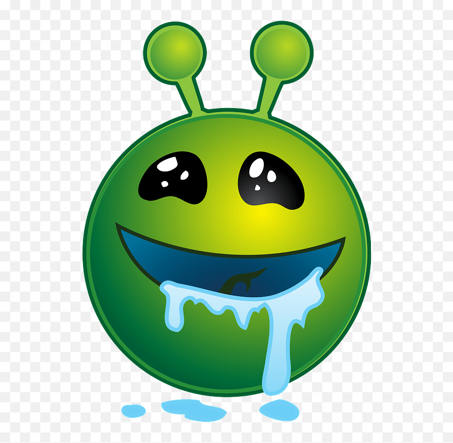 Smiley Green Alien Drooling Clipart - Classical Conditioning Stage 1 Emoji,Drooling Emoji