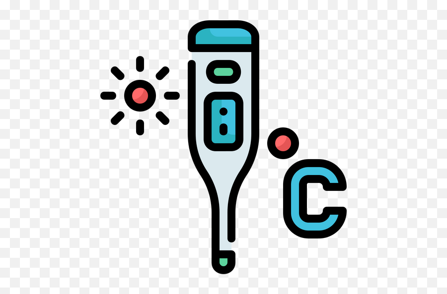 Thermometer Icon Of Colored Outline Style - Available In Svg Dot Emoji,Thermometer Emoji