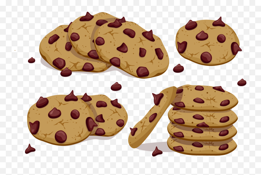 Chocolate Chip Cookie - Vector Chocolate Cookies Png Cookies Clipart Png Emoji,Biscuit Emoji