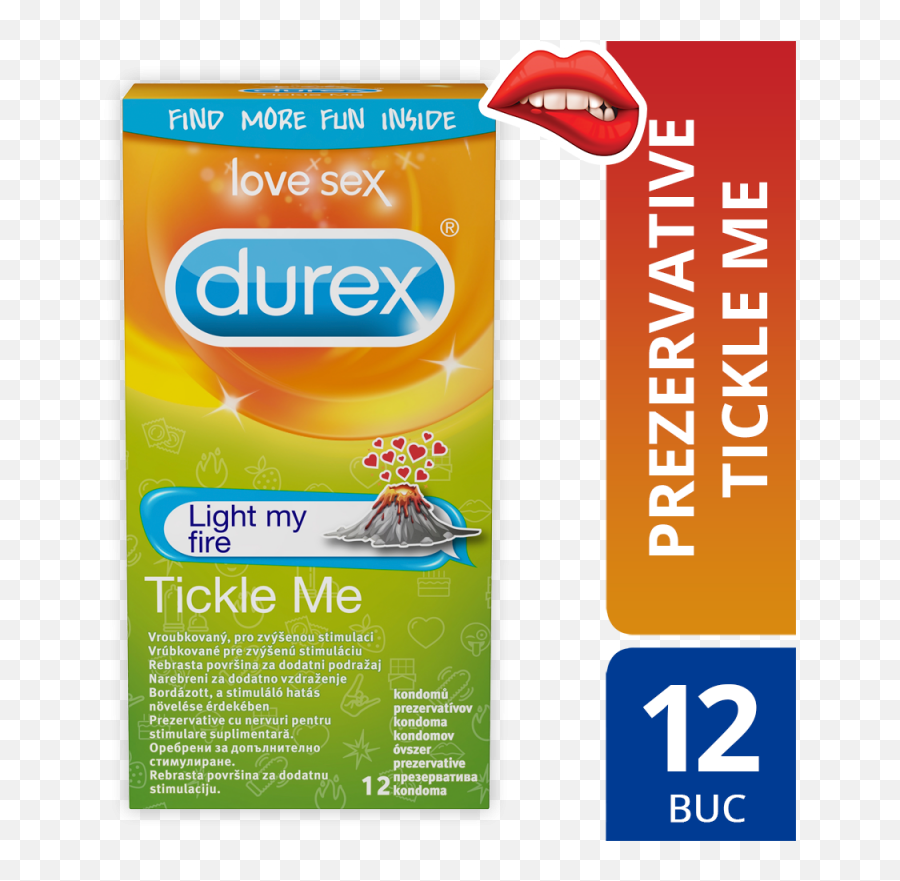 Prezervative Durex Tickle Me 12 Bucati - Durex Emoji,Tickle Emoji