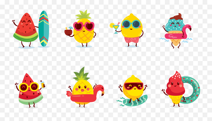 Summer Fruit Designs Themes Templates And Downloadable - Verão Cute Emoji,Fruit Emoticon