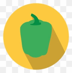 Green Bell Pepper Circle Icon - Fresh Emoji