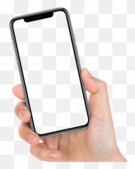 Iphone X Mobile Frame Hand Effect New - Mockup Png Transparente Emoji