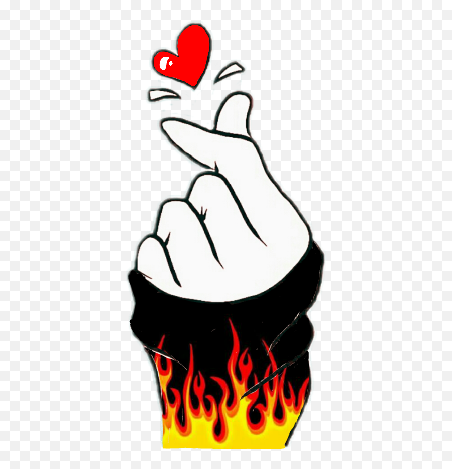 Hand Korean Kpop Heart - Illustration Emoji,Korean Heart Emoji