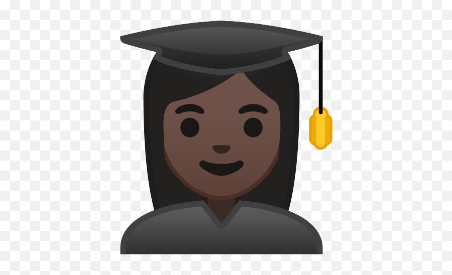 Woman Student Emoji With Dark Skin Tone - Emoji Etudiant,Emoji Graduation