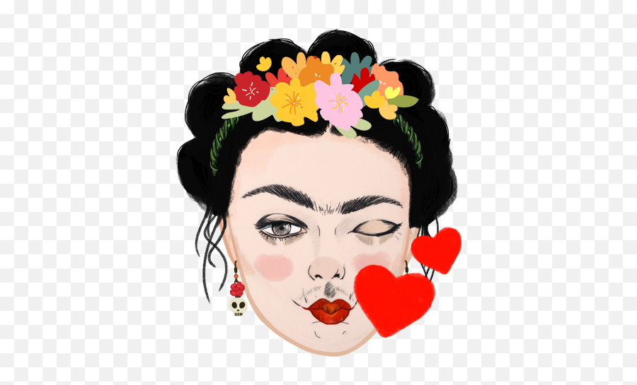 Wuwu People - Emoji De Frida Kahlo,Eyebrow Emoji