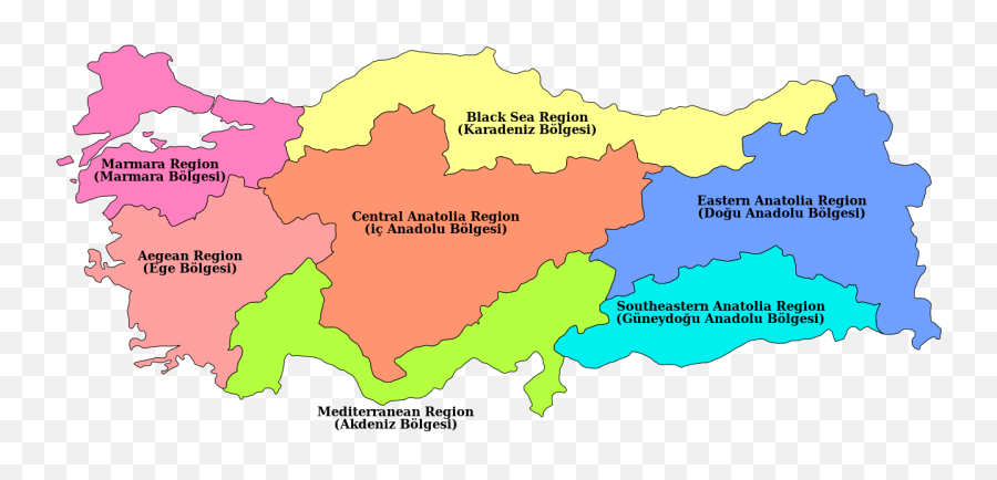 Turkey Regions Map - Turkey Region Map Emoji,Turkey Text Emoticon