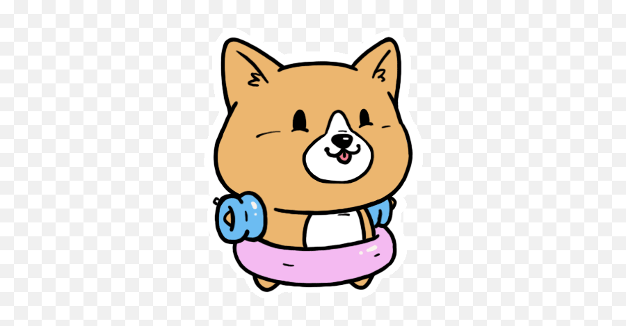 Top Corgi Daily Stickers For Android U0026 Ios Gfycat - Dog Swimming Stickers Emoji,Corgi Emoji