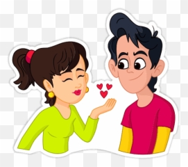 Things Couple Do - Cartoon Png Love Sticker Emoji,Muah Emoji
