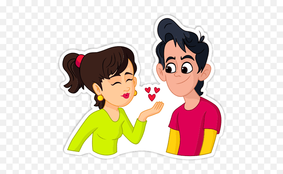 Things Couple Do - Cartoon Png Love Sticker Emoji,Muah Emoji