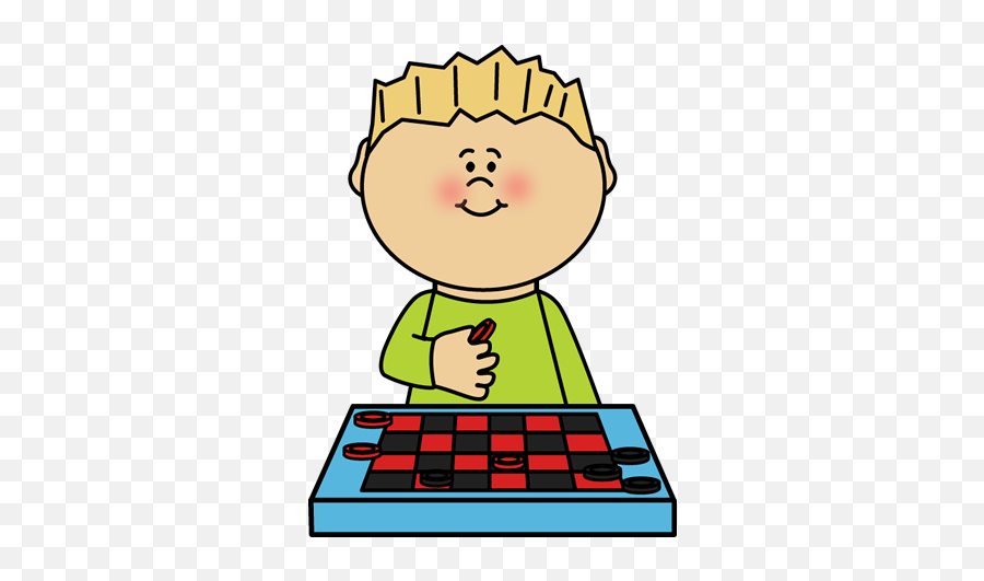 Puzzles And Games Clipart - Boy Playing Checkers Clipart Emoji,Find The Emoji Checkers