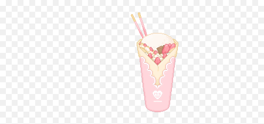 Kawaiipixel Soft Pixel Transparent Png - Milkshake Emoji,Crepe Emoji