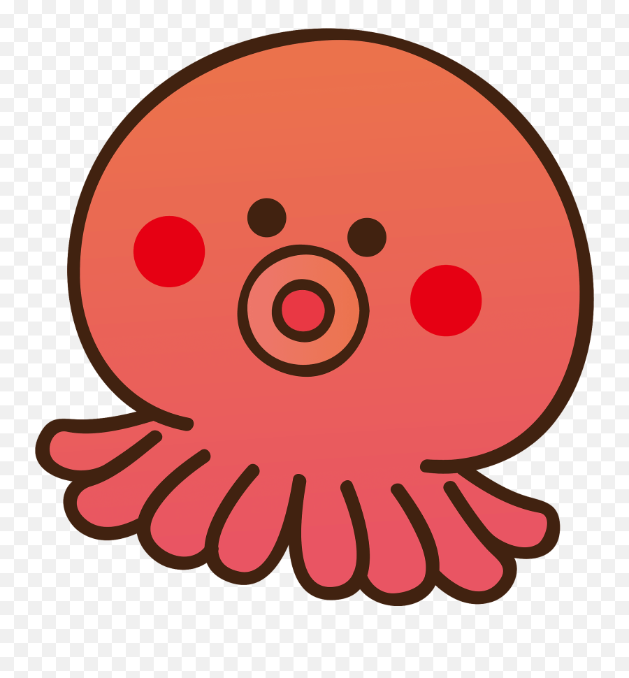 Red Octopus Clipart - Octopus Emoji,Squirting Emoji