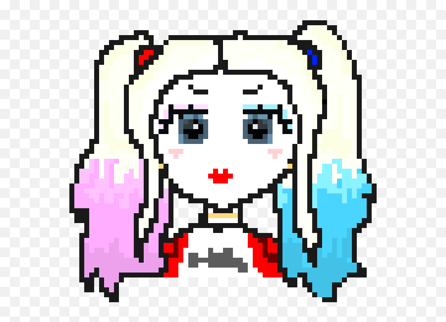 Pixel Art Harley Quinn Facile - Minecraft Harley Quinn Pixel Art Emoji,Harley Quinn Emoji