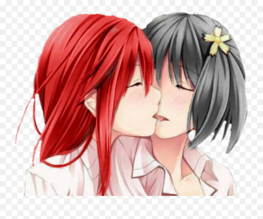 Girls Anime Girl Anime Girls Sticker By Saya Kisaragi - Anime Girls Kissing Transparent Background Emoji,X Girl Emoji