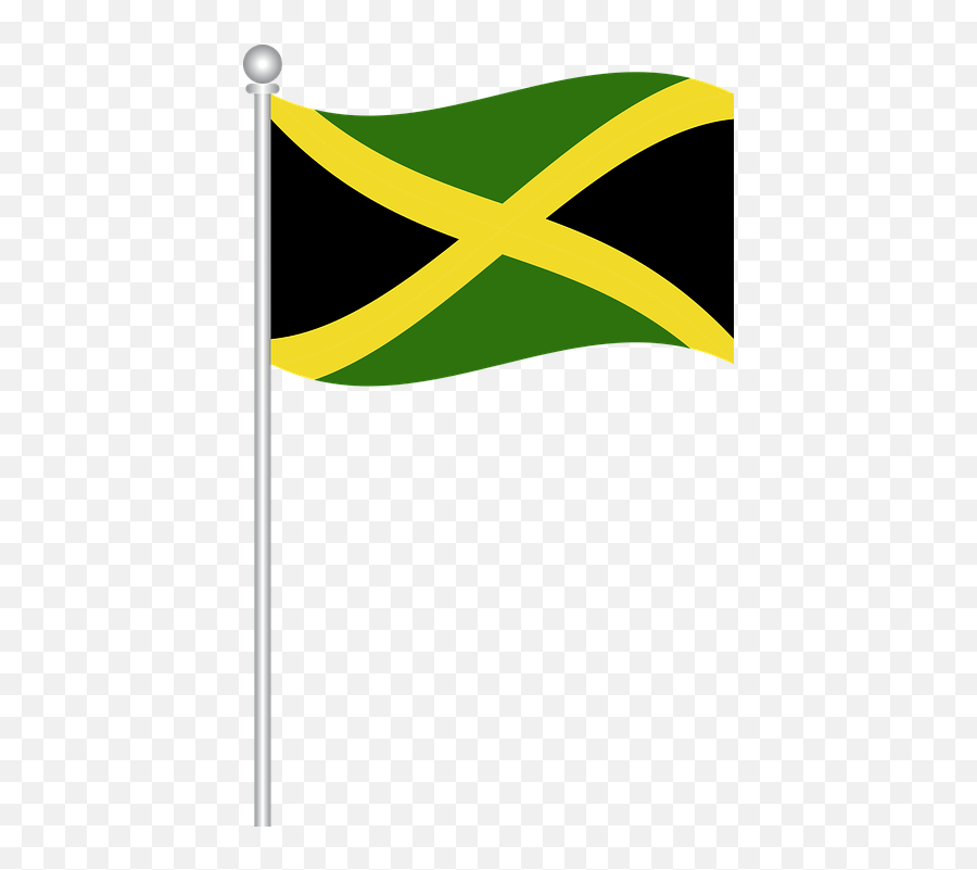 Flag Of Jamaica - Jamaican Flag On Pole Png Emoji,Jamaican Flag Emoji