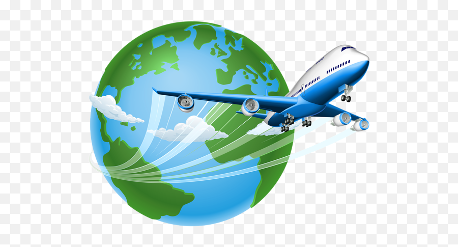 Traveler Vector World Picture - Travel The World Clipart Emoji,Plane Flag One Emoji