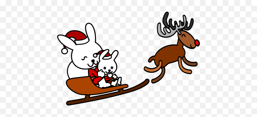 Santa Rabbit Vector Grpahics - Christmas Bunnies Clip Art Emoji,Dancing Santa Emoticon