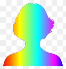 Female Silhouette - Rainbow Silhouette Head Emoji,Emoji Clothes At Rainbow