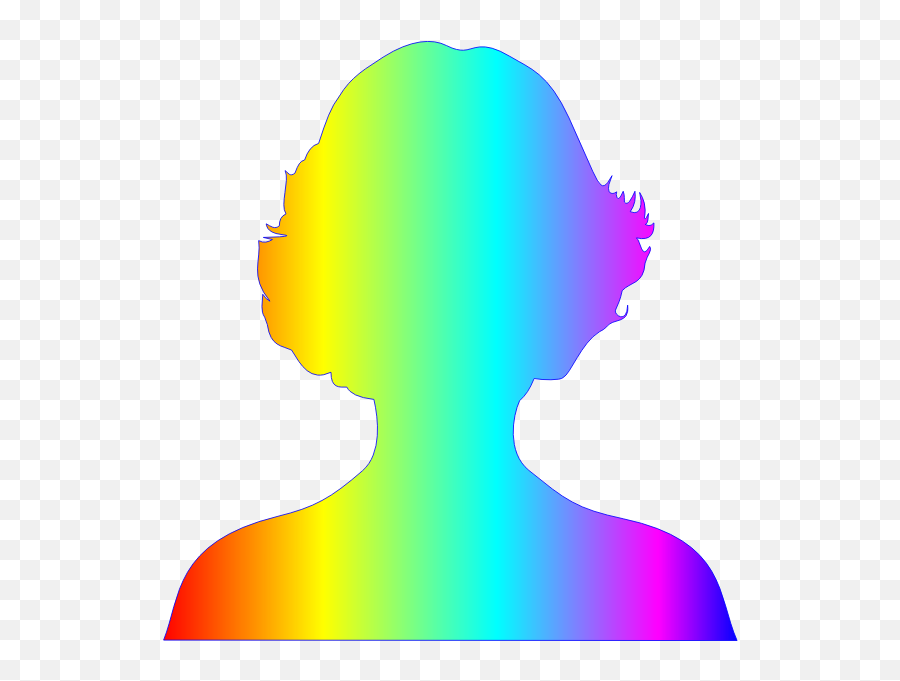 Female Silhouette - Rainbow Silhouette Head Emoji,Emoji Clothes At Rainbow