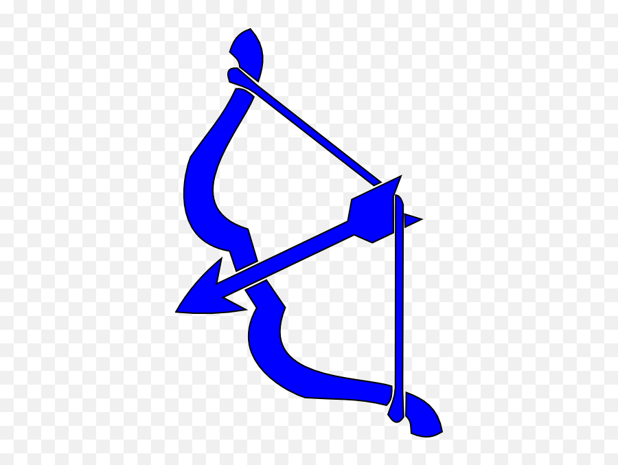 Blue Bow N Arrow Clip Art - Bow And Arrow Clip Art Emoji,Bow And Arrow Emoji