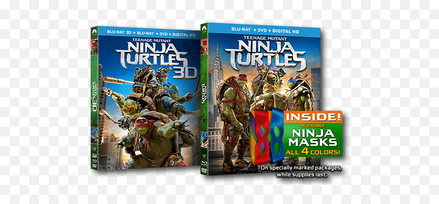 Download Tmnt Movie Bluray Dvd - 2014 Ninja Turtles Masks Teenage Mutant Ninja Turtles 2014 Blu Ray Emoji,Ninja Turtle Emoji