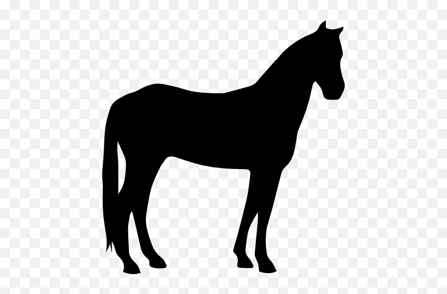 Horse Quiet Black Silhouette Icons - Silhouette Noire Cheval Emoji,Horse Emoticons