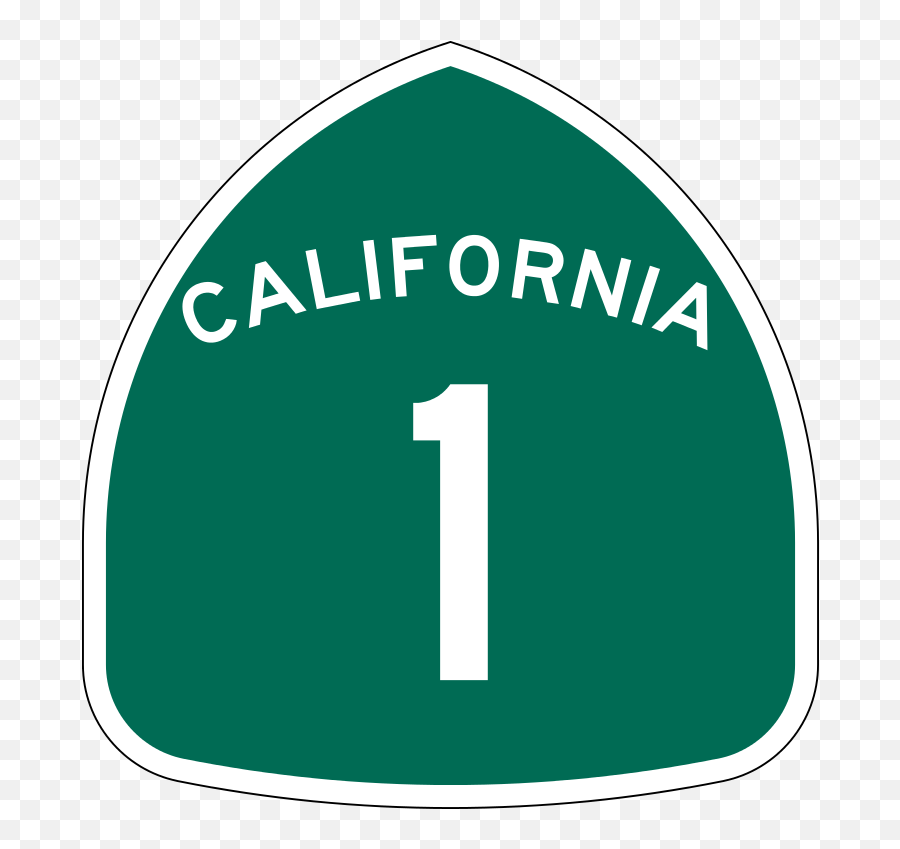 California 1 - California State Route 1 Sign Emoji,California State Emoji