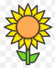 Sunflower Emoji Icon - Cute Easy Sun Drawing,Sunflower Emoji