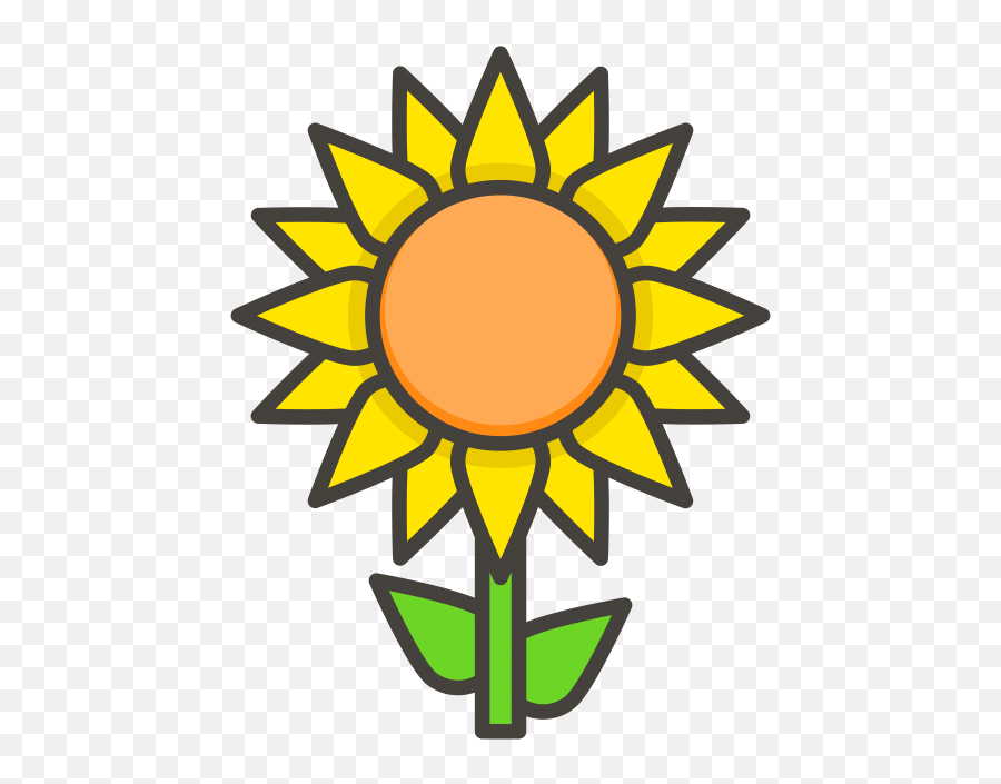 Sunflower Emoji Icon - Cute Easy Sun Drawing,Sunflower Emoji