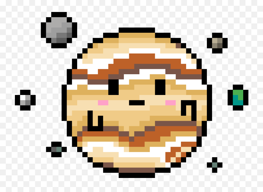Jupiter - Emoji Pixel Art,Jupiter Emoji