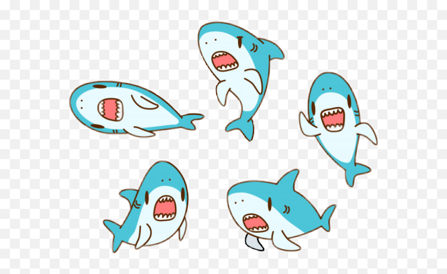 Polaczki Gosowa Cute Sharks Shark - Dibujo De Un Tiburón En Kawaii Emoji,Shark Fin Emoji
