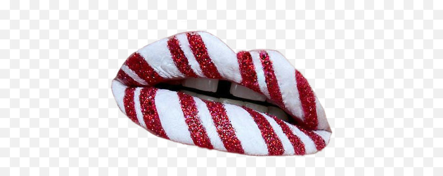 Lips Lips Christmas Candylicious Candy Candycane Fre - Christmas Candy Cane Lips Emoji,Candy Cane Emoji