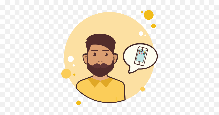 Man With Beard Smartphone Icon - Teacher Icon Vector Png Emoji,Bearded Emoji