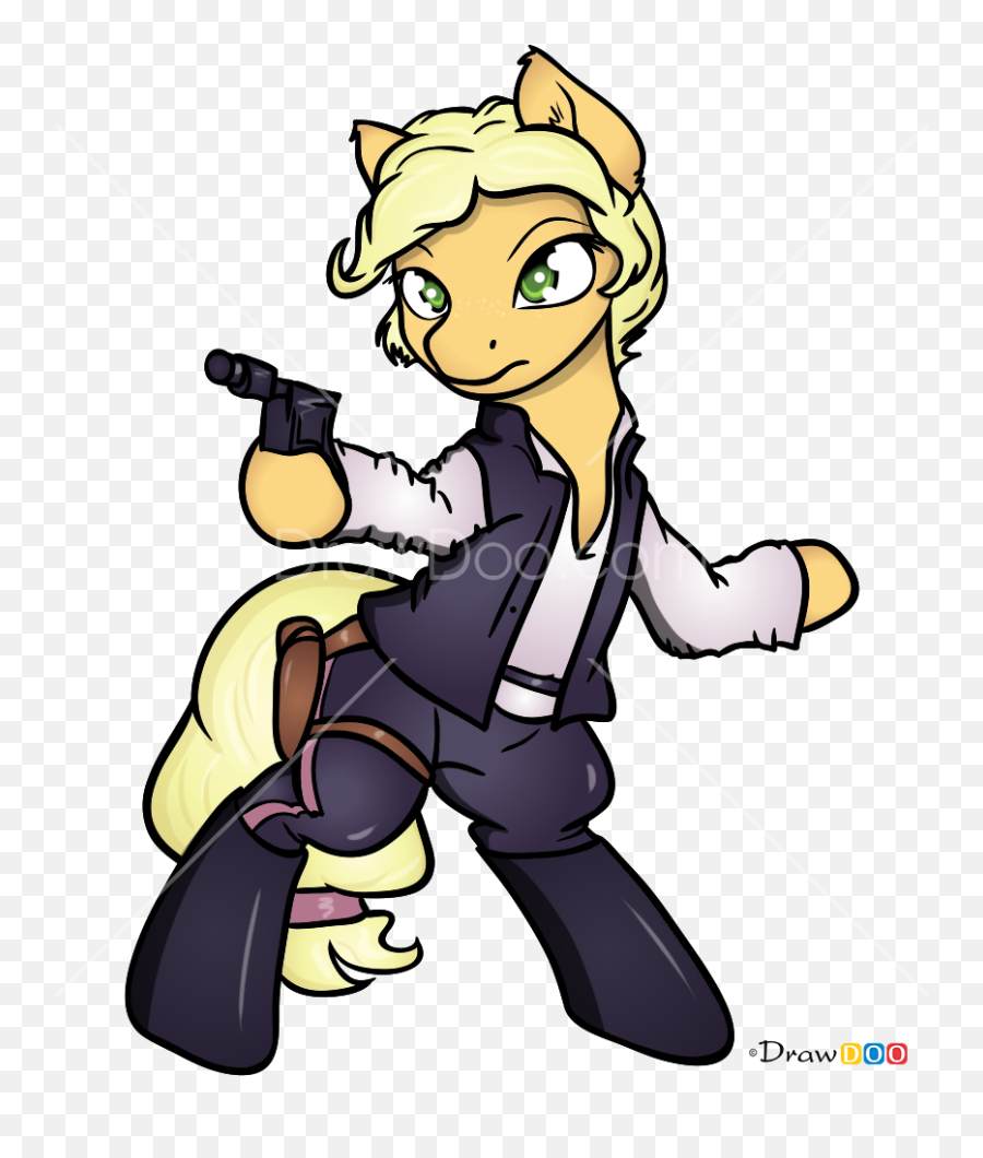 How To Draw Han Solo My Star Wars Pony - Cartoon Emoji,Emoji Tattoo Gun