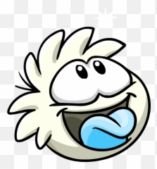 White Puffle Ready To Catch Snowflakes - From Club Penguin Emoji