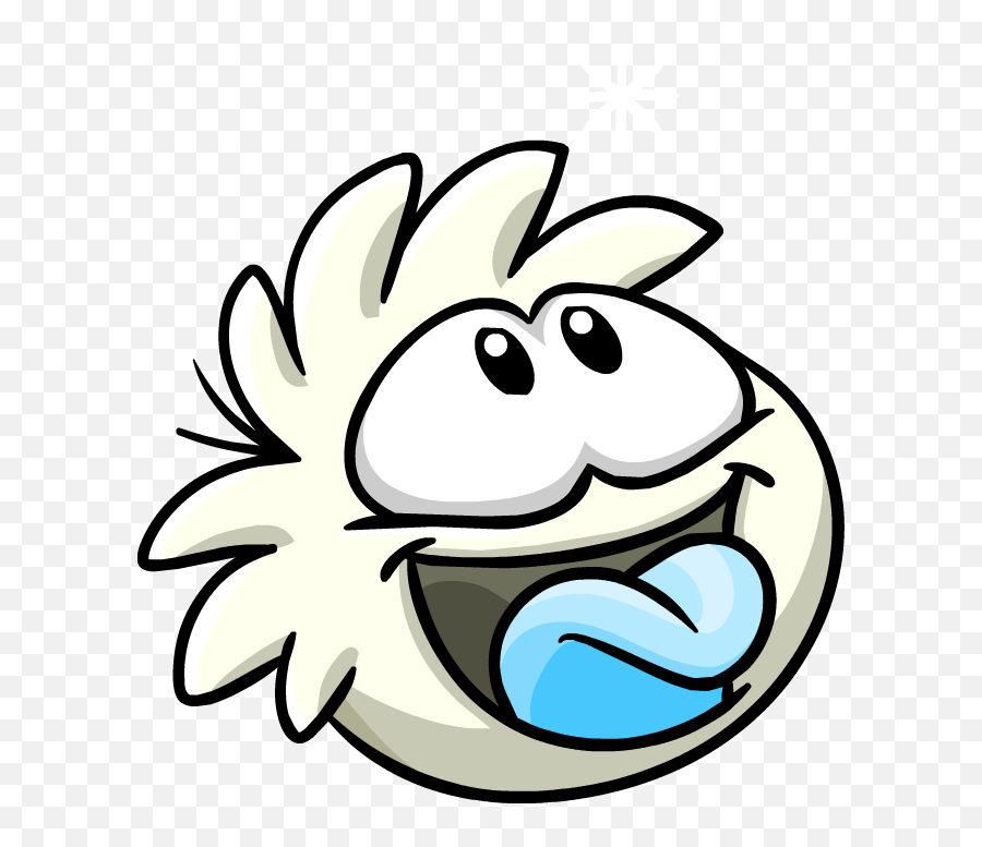 White Puffle Ready To Catch Snowflakes - White Puffle From Club Penguin Emoji,Penguins Emoticons
