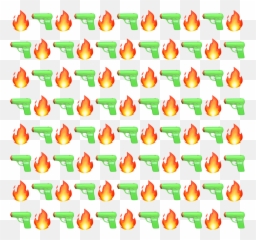 Emoji Fire Fuego Pistola Sticker - Vertical