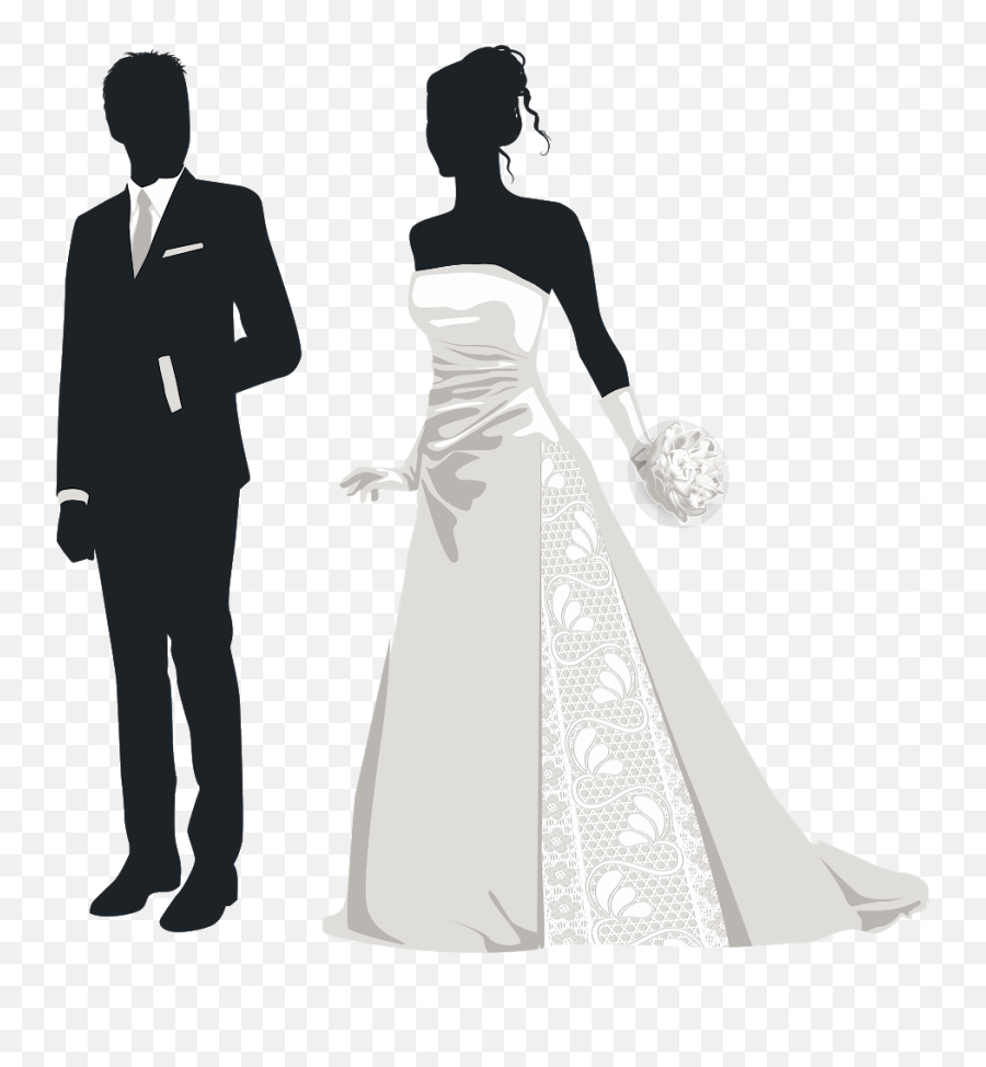 Silhouette Groom Bride Freetoedit - Bride And Groom Clipart Png Emoji,Bride And Groom Emoji